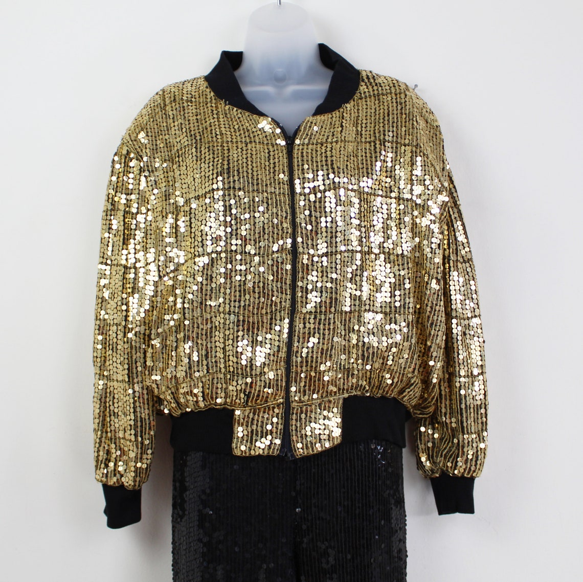 gold sequin pant suit