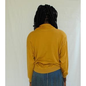 90s Marigold knit pullover, Mustard Dolman Sleeve, Large, Goldenrod Yellow, Slouchy Mustard Sweatshirt, 90s Knitwear, 90s Aesthetic VSCO image 7