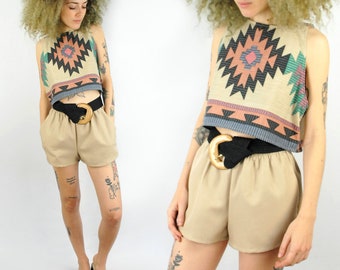 Hi Rise Beige Shorts - Etsy