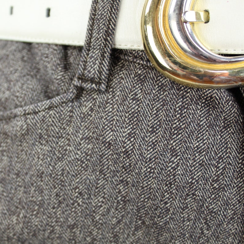 90s vintage taupe brown herringbone twill trousers Beige Twill Denim Trousers 90s Workwear Pants Boyfriend Fit Gorpcore Aesthetic Dickies image 3