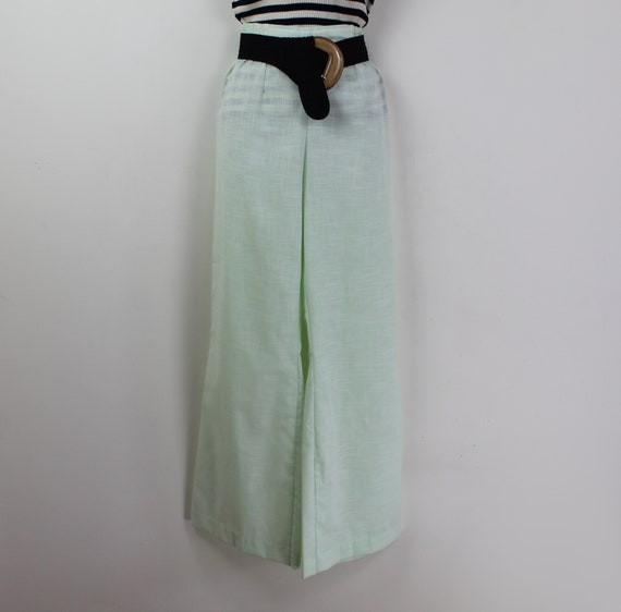 70s vintage pale celadon green wide leg trousers,… - image 3