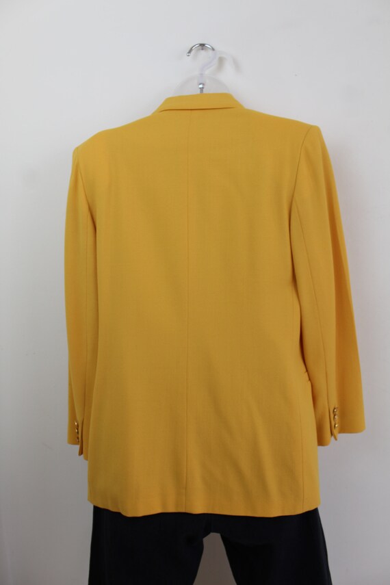 90s vintage canary yellow wool blazer Size 6, But… - image 6