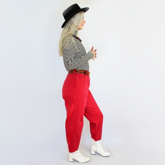 90s coral red high waist mom jeans PLUS SIZE, Siz… - image 5