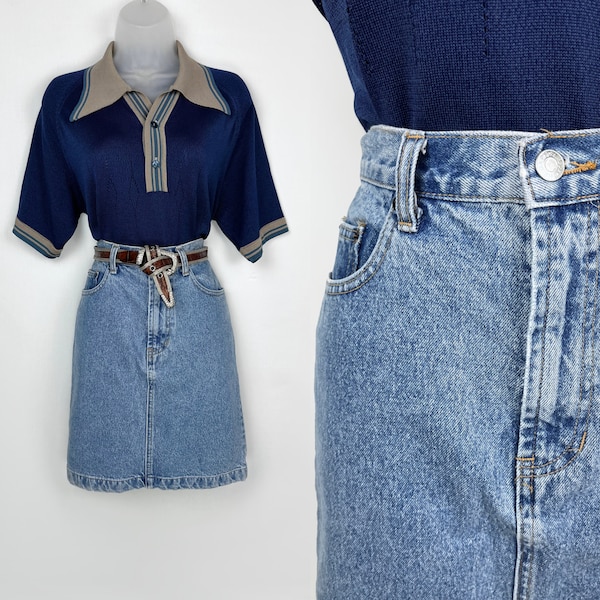 90s vintage medium light stonewash jean skirt GAP Petite Denim Skirt Size 6 28 inch waist 90s Denim 90s Aesthetic 1990s Denim Pencil Skirt