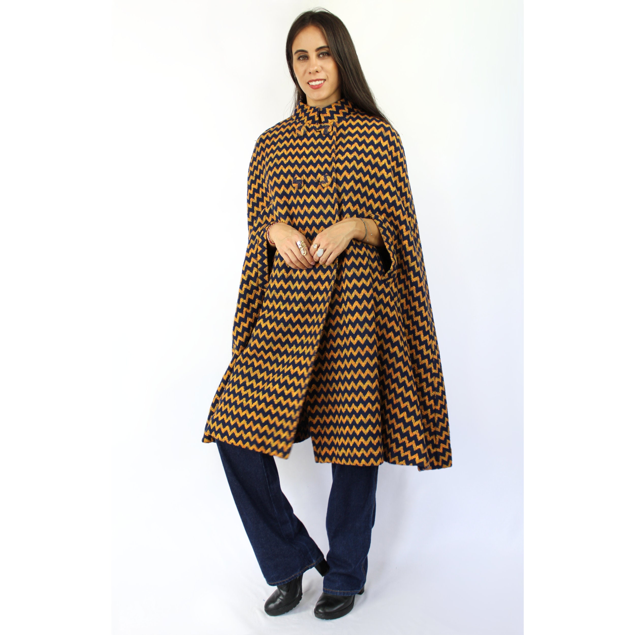 Vintage Cape: Gorgeous Rare Vintage 1970s Brown and Tan
