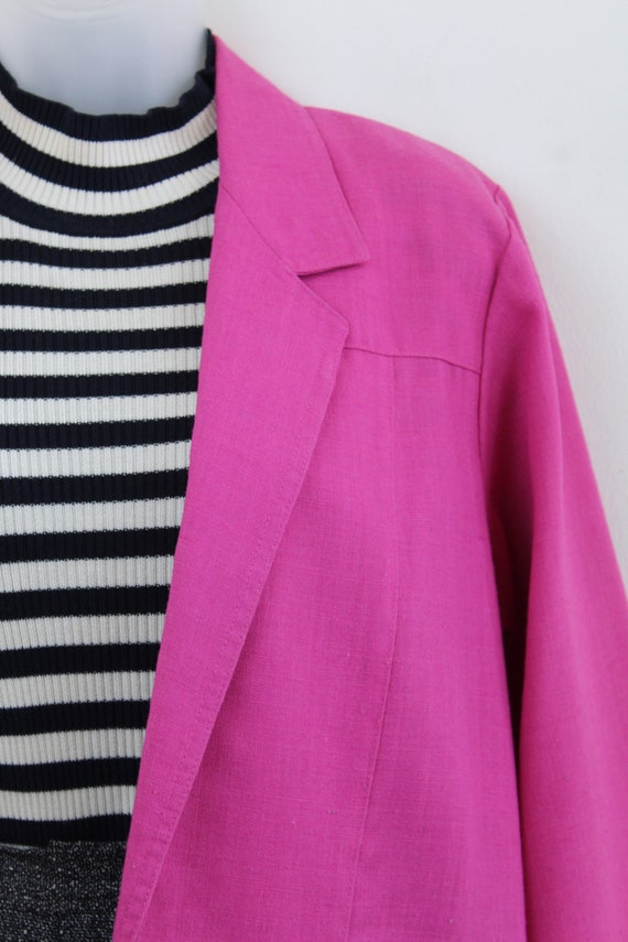 90s vintage magenta pink lightweight blazer Size … - image 3