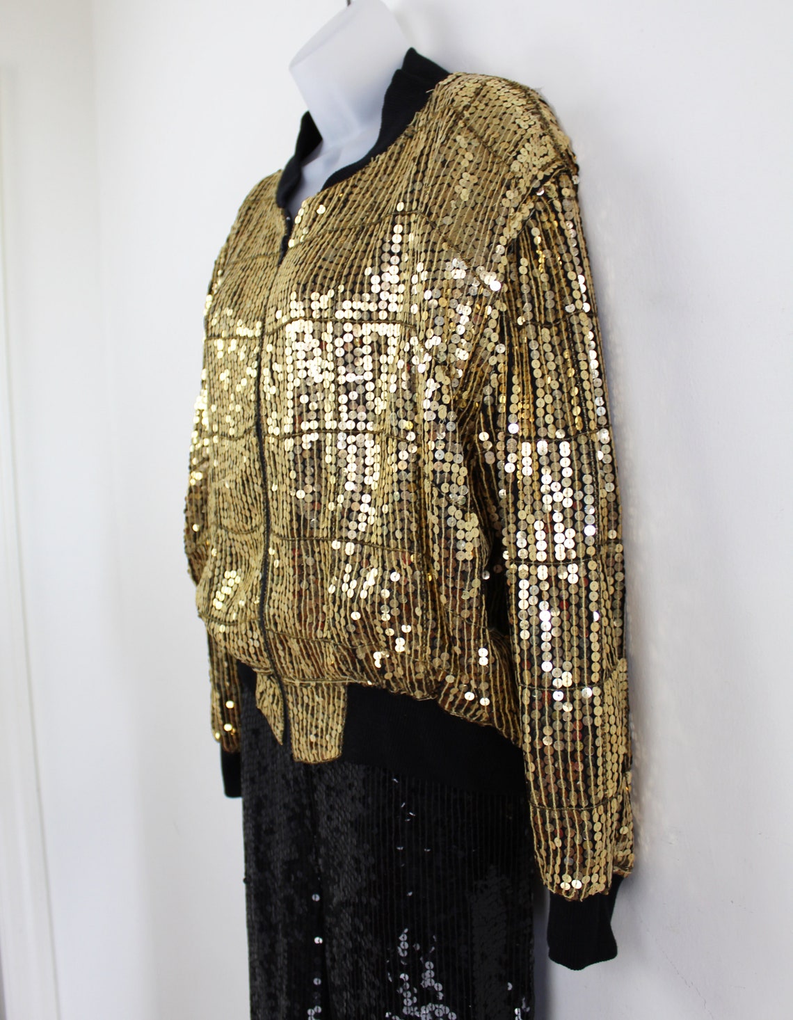 gold sequin pant suit