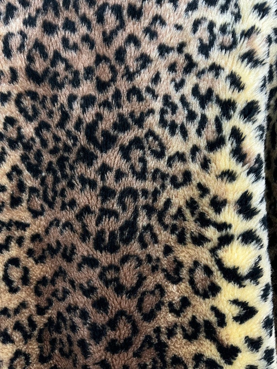 90s vintage leopard print faux fur coat Medium VE… - image 8