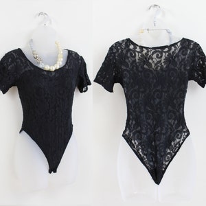 Long Sleeve Mesh & Lace Teddy With Strappy Front Details - Black