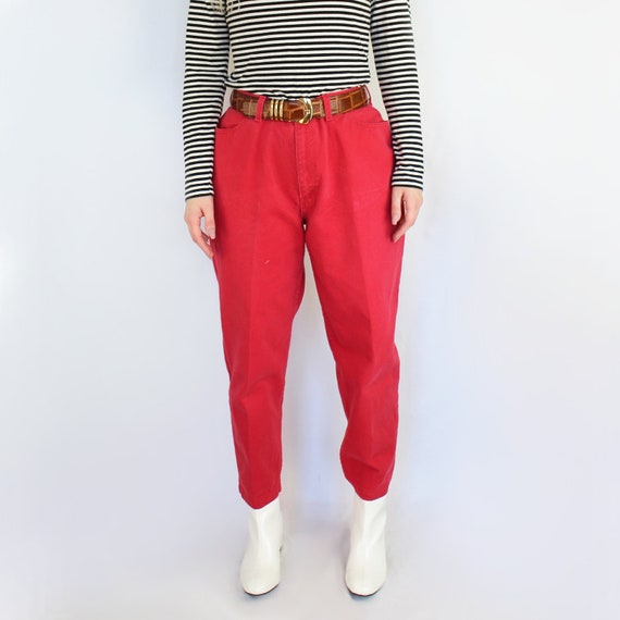 90s coral red high waist mom jeans PLUS SIZE, Siz… - image 3