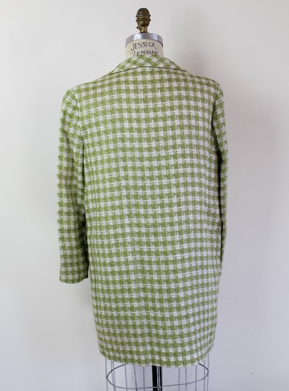 60s spring green houndstooth peacoat, 60s Plaid C… - image 9