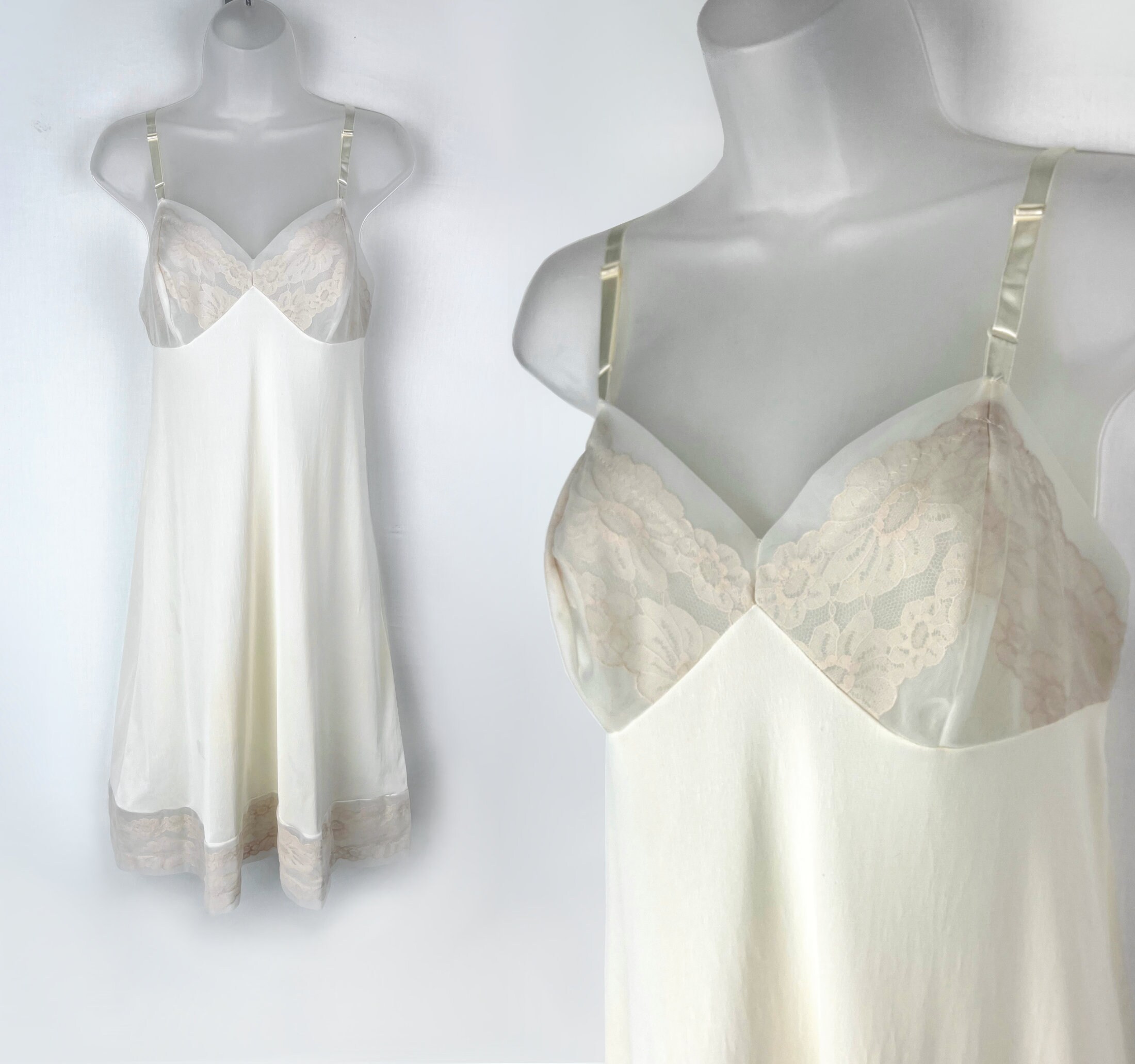 下着・アンダーウェア 1940s White Slip Dress 1940s White Lace Slip Dress – Annie's Ibiza Online