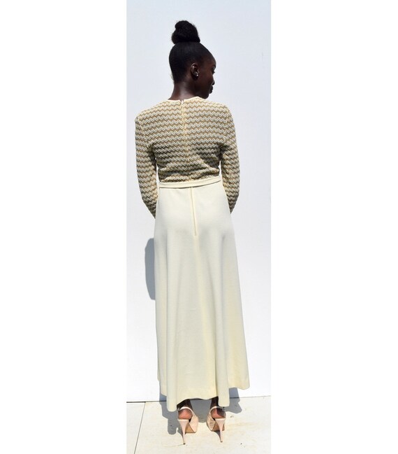 70s VINTAGE high neck long sleeve wedding maxi dr… - image 5