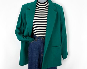 dark green wool blazer