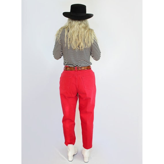 90s coral red high waist mom jeans PLUS SIZE, Siz… - image 6