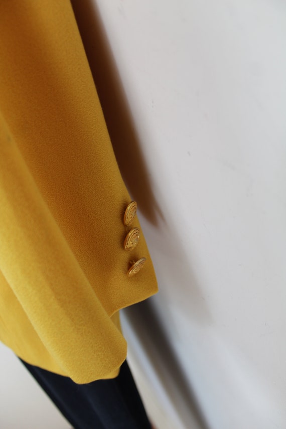 90s vintage canary yellow wool blazer Size 6, But… - image 5