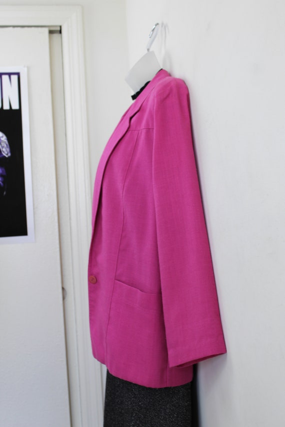 90s vintage magenta pink lightweight blazer Size … - image 6
