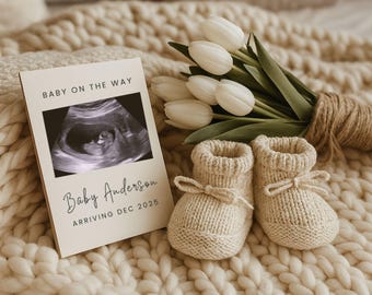 Custom Ultrasound Pregnancy Announcement: Digital Canva Template (Social Media Reveal