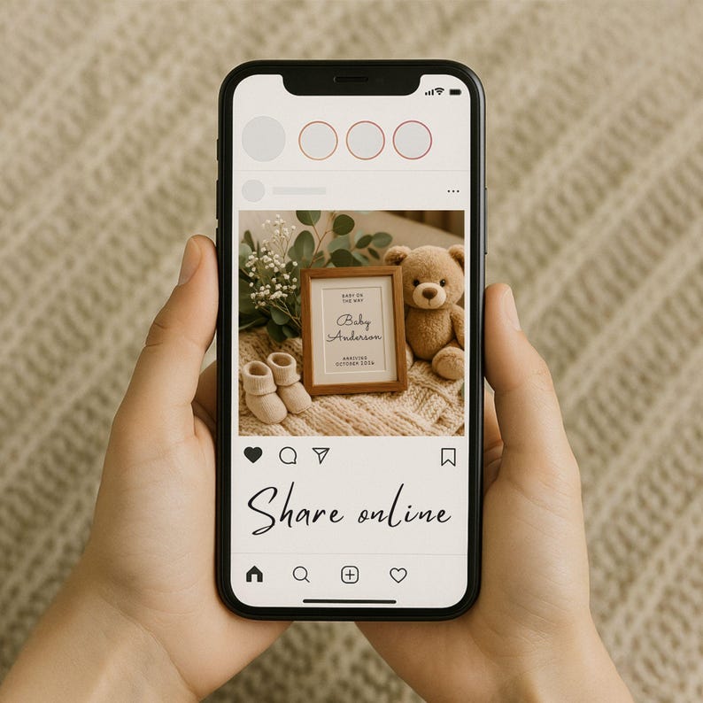Editable Pregnancy Announcement Template Ultrasound Photo, Canva