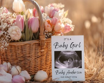 Baby Girl Pregnancy Announcement: Social Media Reveal, Digital Baby Reveal