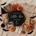 Halloween Pregnancy Announcement: Gender Neutral Baby Reveal (Digital Template)