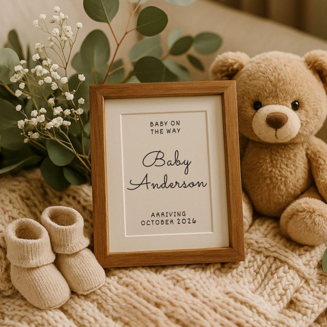 Editable Pregnancy Announcement Template Ultrasound Photo, Canva