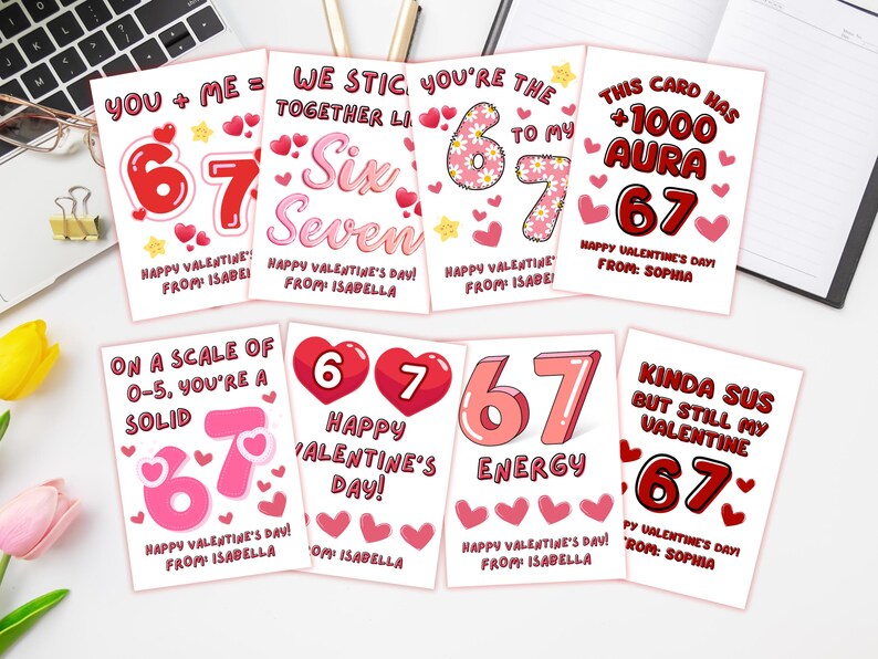 67 Valentine's Day Printable Cards for Kids & Tweens: Editable 6-7 ...
