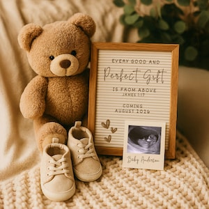 James 1:17 Schwangerschaftsankündigung, religiöse Schwangerschaftsankündigungsvorlage, christliche Baby-Enthüllung, neutrale Baby-Enthüllungs-Soziale Medien