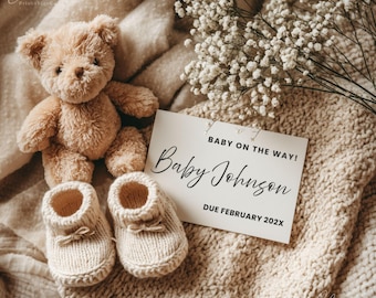 Minimalist Pregnancy Announcement | Editable Ultrasound Reveal (Digital Download)