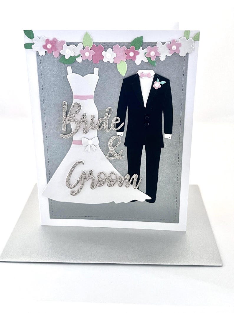 Handmade Bride & Groom Wedding Card - Etsy