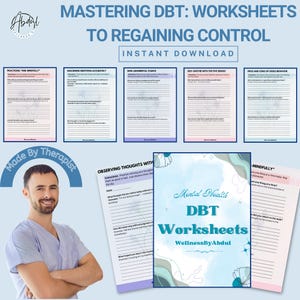 Ultimate DBT Therapy Worksheets Bundle, Self-Help Sheets, Master Emotional Regulation, Distress Tolerance, Mindfulness, Worksheets, Therapy