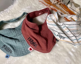 Bufanda de muselina para bebé, bufanda triangular personalizada, paño para eructar