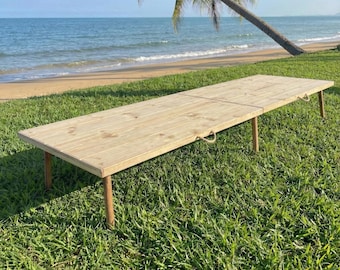 Tavolo basso giapponese, tavolo pieghevole in legno, tavolo artigianale, tavolo da picnic portatile, tavolo basso da esterno, tavolo per feste 80"x28", tavolo boho