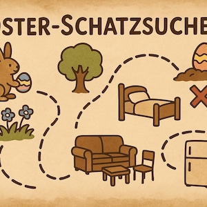 Chasse aux œufs de Pâques imprimable – Cartes au trésor pour enfants