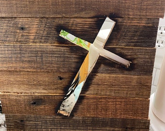 Handmade Wooden Cross Cutout Wall Hanging