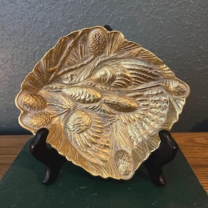Vintage Messing Arts & Crafts Virginia Metal Crafters Teller Tablett Grouse und Pinecones