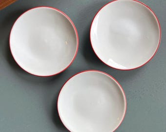 Vintage Butter Pats Red Rim 3”