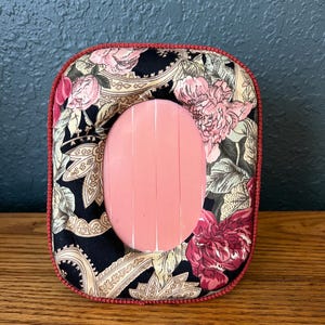 Vintage Quilted Floral Fabric Picture Frame