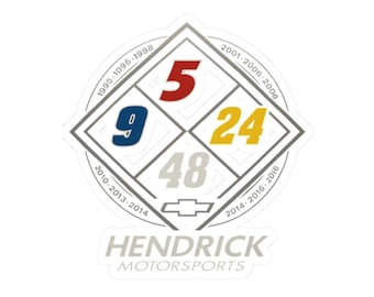 Calcomanía de diamante de Hendrick Motorsports n.° 5, 9, 24 y 48 para Chevrolet Camaro