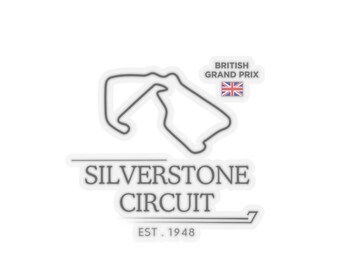 Pegatina de vinilo del circuito de Silverstone / Gran Premio de Gran Bretaña, regalo para aficionados a la F1