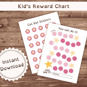 Tabella delle ricompense, Tabella delle ricompense per bambini piccoli, Tabella delle ricompense stampabile, Tabella della routine per bambini, Tabella delle ricompense rosa, Tabella degli adesivi per bambini, DOWNLOAD DIGITALE