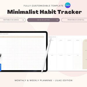 Minimalist Habit Tracker & Weekly Planner: Beige Printable PDF (A4/US ...