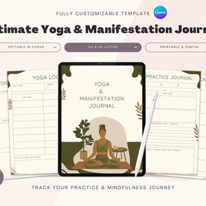 Yoga Journal Digitaler Planer Manifestation Tracker Achtsamkeits-Tagebuch Yoga S rundenplaner Wellness Tagebuch