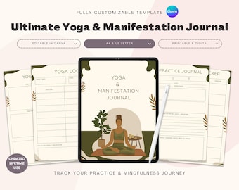 Yoga Journal Digital Planner Manifestation Tracker Mindfulness Log Yoga Sequence Builder Wellness Diary