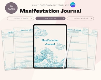 Manifestation Journal Canva Template, Law of Attraction Planner (Digital Download)