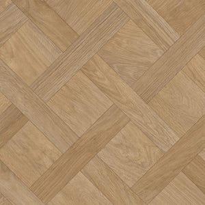 May include: A parquet flooring design featuring light brown wooden planks. The planks are arranged in a repeating geometric pattern, creating a textured surface. The wood grain is visible, with a warm, natural tone.