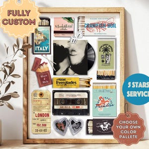 CUSTOM MATCHBOOK ART | Personalized Digital Matchbox Gift | Large Matches Print | Customized Retro Wall Poster | Unique Anniversary Gift