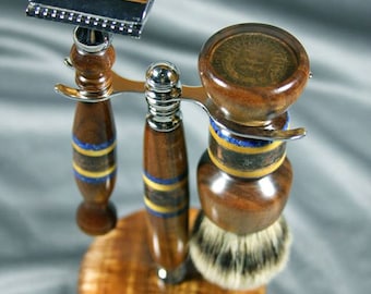 College Graduation High School engraved monogrammed personalized Double Edge Safety razor shaving brush silvertip badger hair CUSTOM ORDER