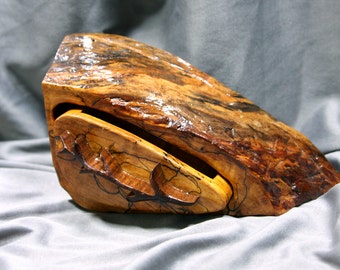 Rustic leaf Jewelry Handcrafted woodland natural edge box Maple burl wedding ring fifth anniversary wedding gift birdseye maple ready2ship