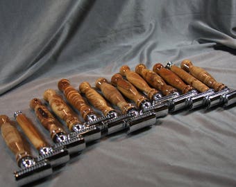 Maple Burl Shaving Razor Classic Wood Anniversary Groomsmen Gift Wedding Graduation Father's Day Gift Wet Shaving Wood Razor